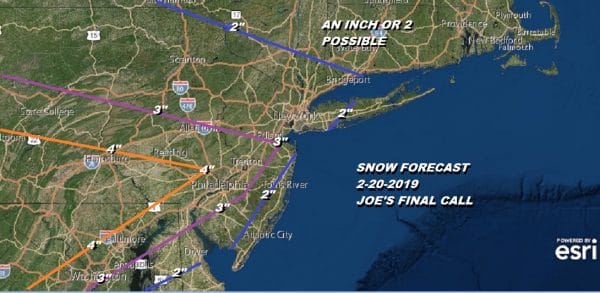 Winter Weather Advisory Wednesday Joe's Final Call Snow Forecast