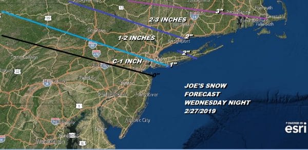 Early Call Snow Forecast Wednesday Night 02272019