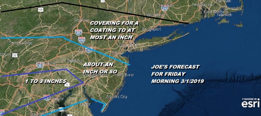 Snow Tonight Misses Areas South of NYC & Route 78. Early Snow Call Friday Morning