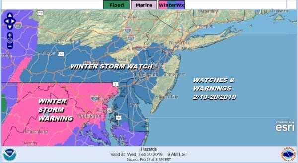 WATCHES & WARNINGS 2/19-20/2019