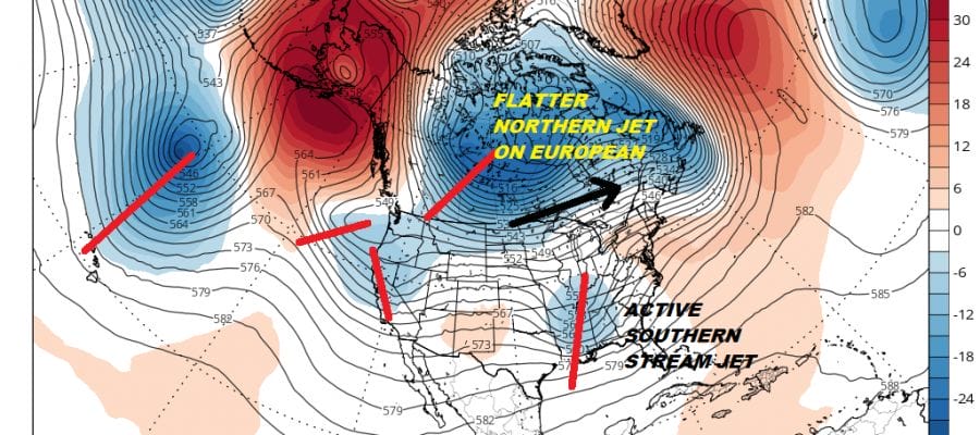 Model Differences Low Along East Coast Midweek