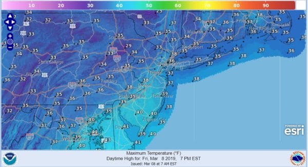Snow South Light Spotty Temperatures Moderate