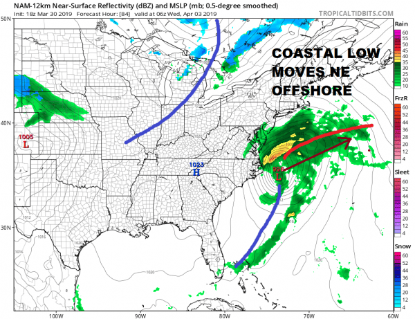 Showers Sunday Cold Front Moving East April Dry Chilly Start
