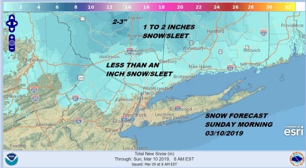 Winter Weather Advisory NW New Jersey Hudson Valley Connecticut Overnight