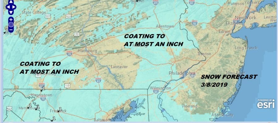 Snow South Light Spotty Temperatures Moderate