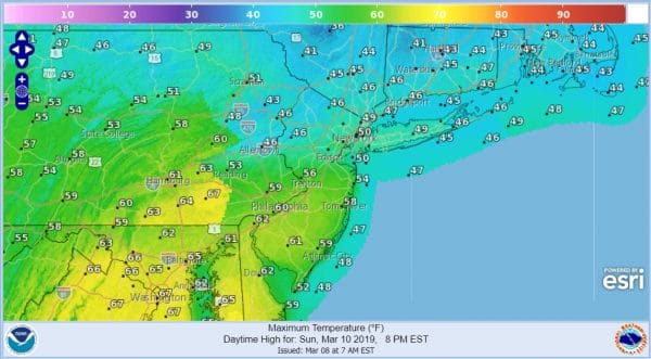 Snow South Light Spotty Temperatures Moderate