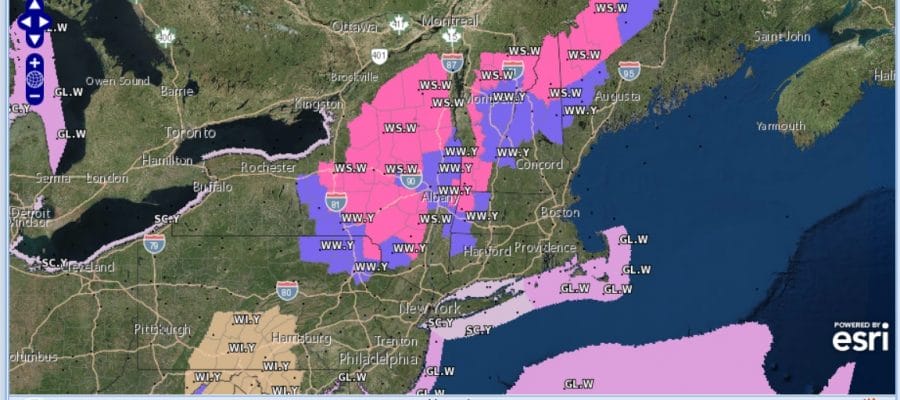 Winter Storm Warning Upstate NY Western New England