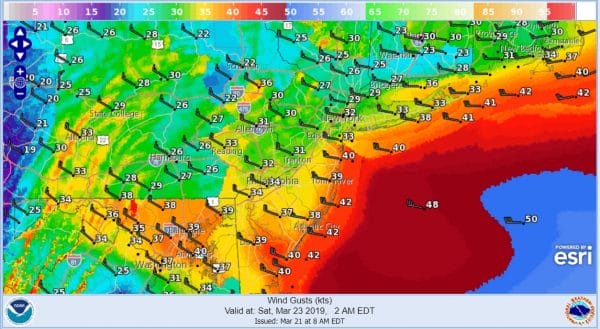 Deepening Low Moves Northward Strong Winds Begin Friday
