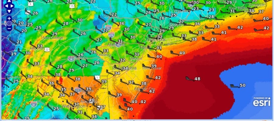Deepening Low Moves Northward Strong Winds Begin Friday