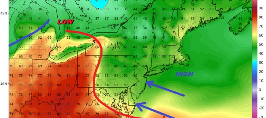 Onshore Flow Wednesday