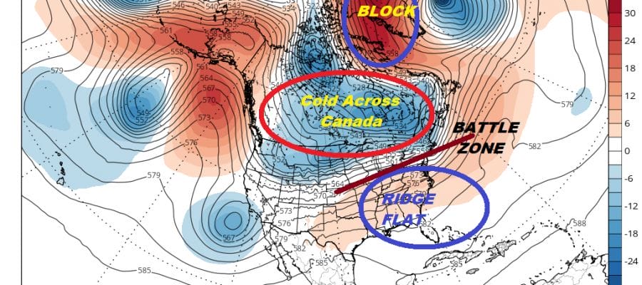 Long Range Onshore Flow Battle Continues