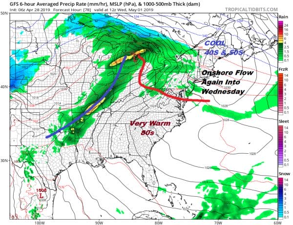 Monday Morning Forecast Low Temperatures