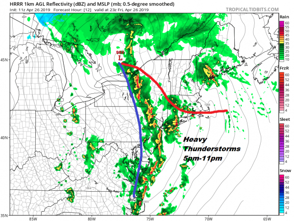Severe Weather Marginal Risk Pushed Northward Showers Thunderstorms Tonight