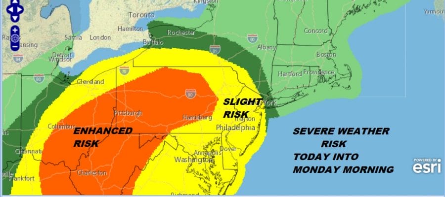Severe Weather Risk Into Monday Morning Showers Thunderstorms Tonight