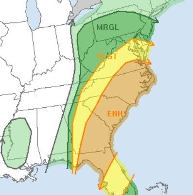 Dreary Day Warm Front South Passover Easter Weekend Outlook