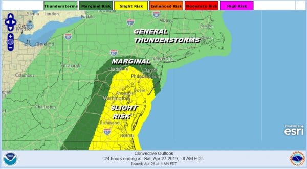 Severe Weather Marginal Risk Pushed Northward Showers Thunderstorms Tonight