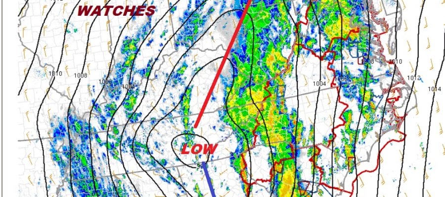 Severe Weather Outbreak Mid & South Atlantic States 6 Tornado Watches As of 2PM