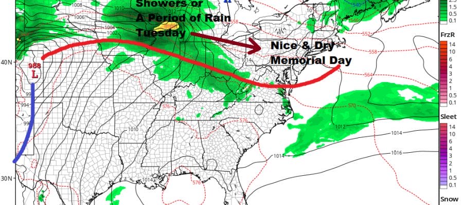 Some Showers Thunderstorm Warm Front Approaches Warm Humid Sunday