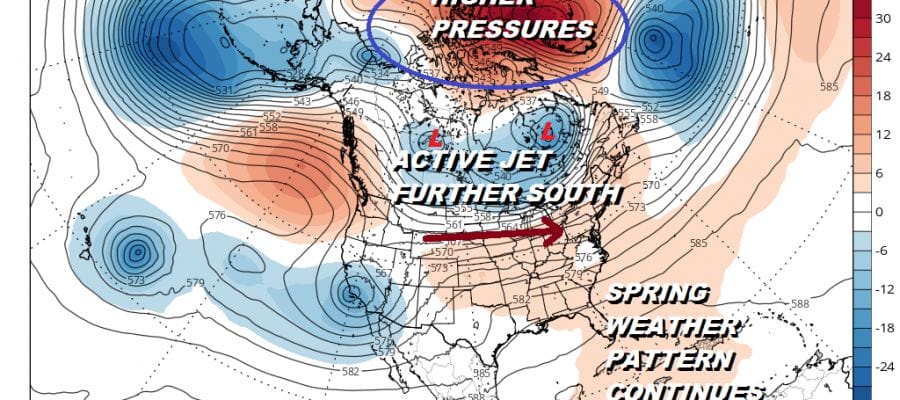 Active Spring Pattern Continues Long Range