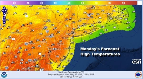 Very Warm Humid Sunday Late Thunderstorm Cooler Less Humid Memorial Day