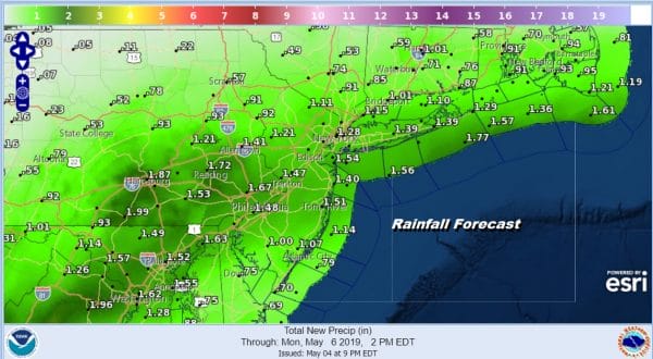 Flood Watch Sunday Parts of New Jersey Washout Sunday