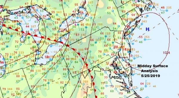 Some Showers Thunderstorm Warm Front Approaches Warm Humid Sunday