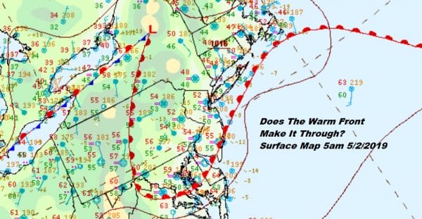 Warm Front Settles Overhead 80 West 60 West Gloomy Friday Weekend