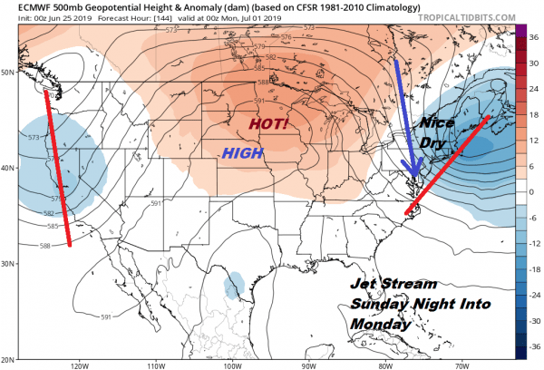 Very Warm To Hot Through Saturday Only A Few Chances For Thunderstorms
