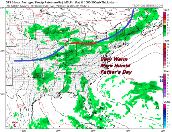 Low Pressure Heading North Cold Front Headed East Downpours Thursday Morning T'Storm Chance PM