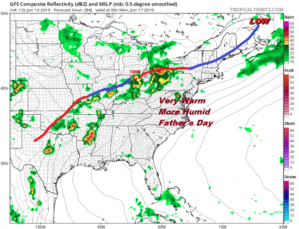 One Last Shower Thunderstorm Clouds Sun Wind Friday Father's Day Forecast