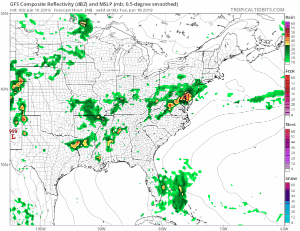 Severe Weather Risk Father's Day Chance Showers Thunderstorms Late Today