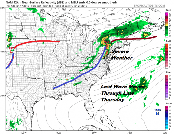Frontal Boundary Issues All Week Some Showers Tonight Thunderstorms South Jersey Southward