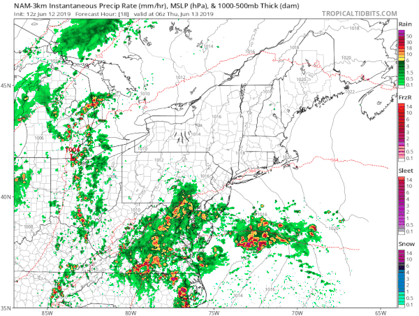 Low Pressure Heading North Cold Front Headed East Downpours Thursday Morning T'Storm Chance PM
