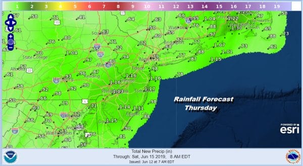 Sunshine Wednesday Heavy Rain Thursday Morning Father's Day Weekend