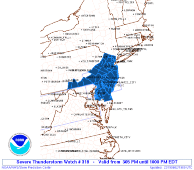 Severe Thunderstorm Watch New Jersey Eastern Pennsylvania 06022019