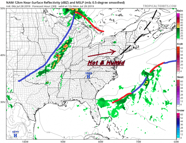 Sunshine Hot Humid Chance Thunderstorms Overnight