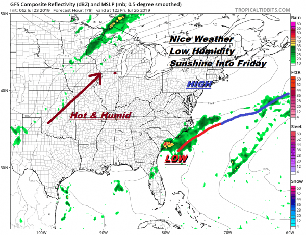 Cold Front Very Slowly Moving Eastward Improvement Comes Wednesday