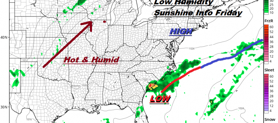 Cold Front Very Slowly Moving Eastward Improvement Comes Wednesday