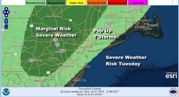 Severe Weather Risk Today Wednesday Hot Humid Weather Continues