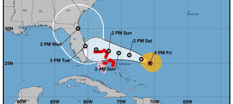Major Hurricane Dorian Continues to Strengthen Moving WNW