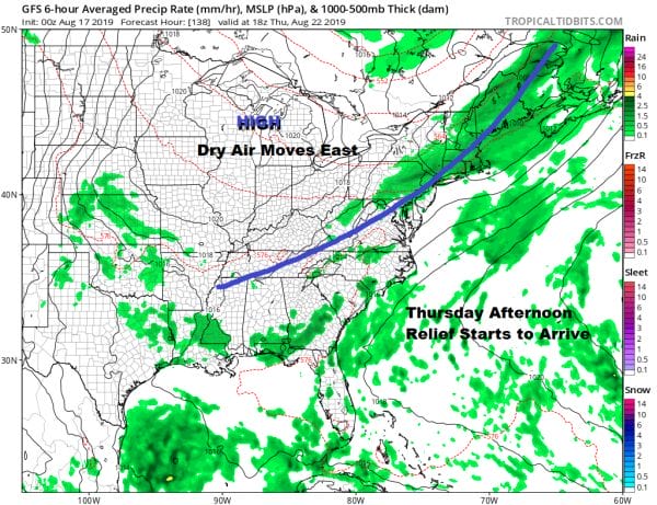 Pop Up Thunderstorms Otherwise High Humidity Heat Sunday Through Tuesday