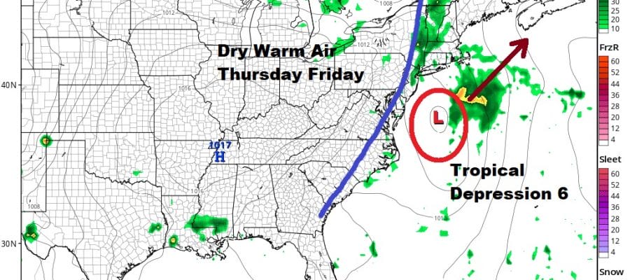 Warmer More Humid Air Headed East Chance Thunderstorms Wednesday