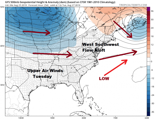 Tropical Storm Dorian Continues West While Florida Low Offshore & Heading Northeast