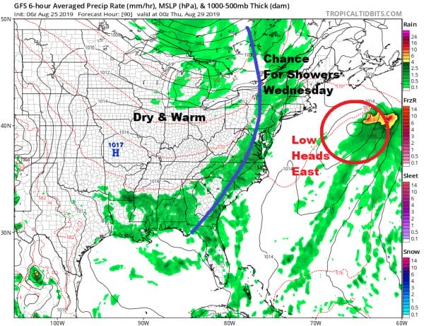 Week Ahead Weather Looking Good Shower Thunderstorm Chance Wednesday