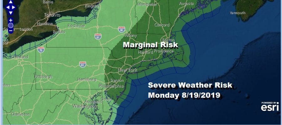 Severe Weather Risk Monday 8/19/2019