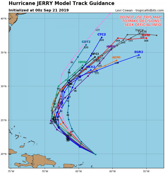 Hurricane Jerry Moving West Northwest Bermuda May See Second Hurricane In Less Than a Week