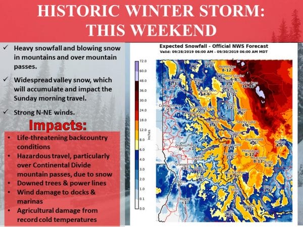 Major Snow Storm Northern Rockies Quiet Weather Continues Northeast