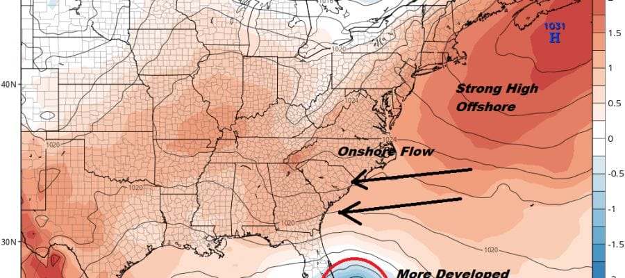 Potential Tropical Cyclone Nine Just East of the Bahamas Tropical Storm Warnings Posted
