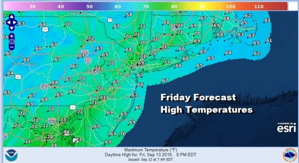 Friday Forecast High Temperatures