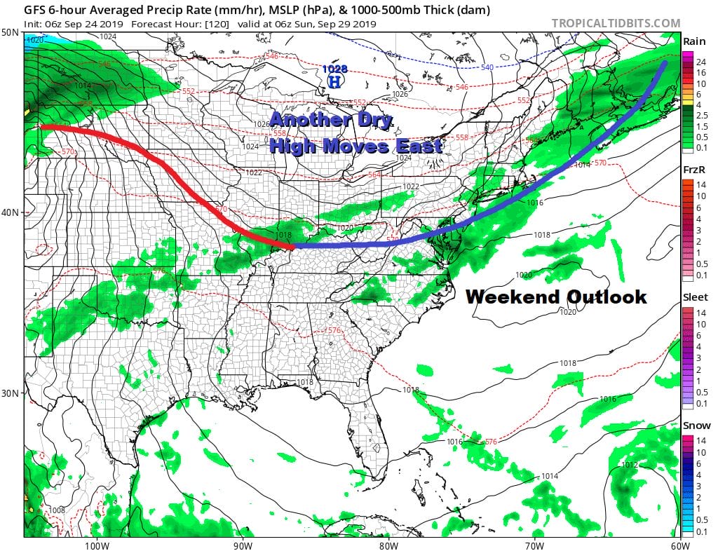 Cold Front Exits Weather Improves Mainly Dry For The Rest of the Week